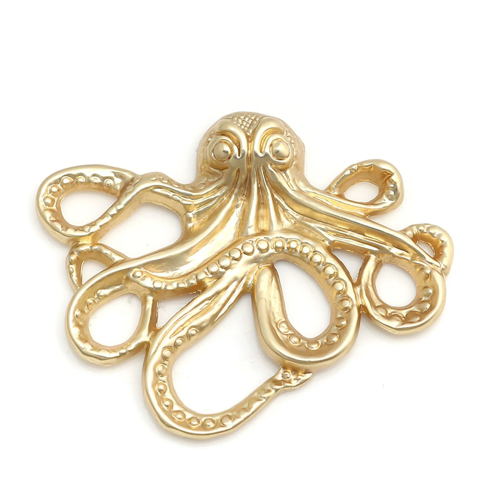 Fashion Zinc Alloy Marine Life Cuttlefish Shape Charms Pendant Gold Color Handmade Jewelry Making Accessories 4.3x3.5cm, 5 Piece