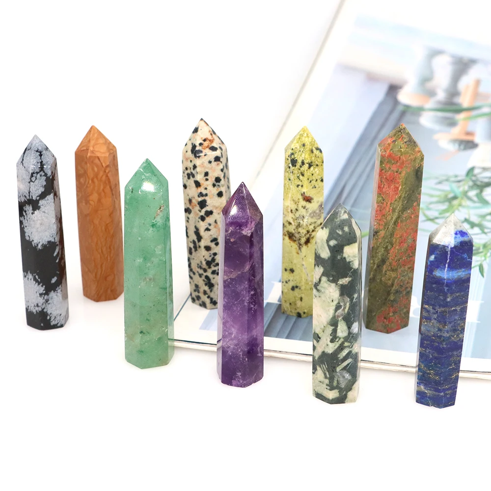 

Natural Stones Crystals Quartz Point Wand Tower Healing Energy Ore Mineral Rocks Crafts Home Decoration Gemstones Bulk Wholesale