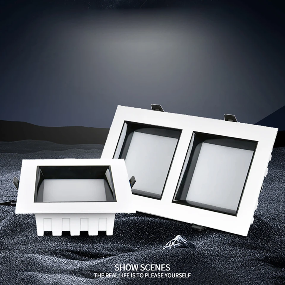 

Anti-glare LED Downlight Square Recessed LED Ceiling Light Living Room Bedroom Corridor LED Ceiling Lamp Down Light 9W 12W 15W