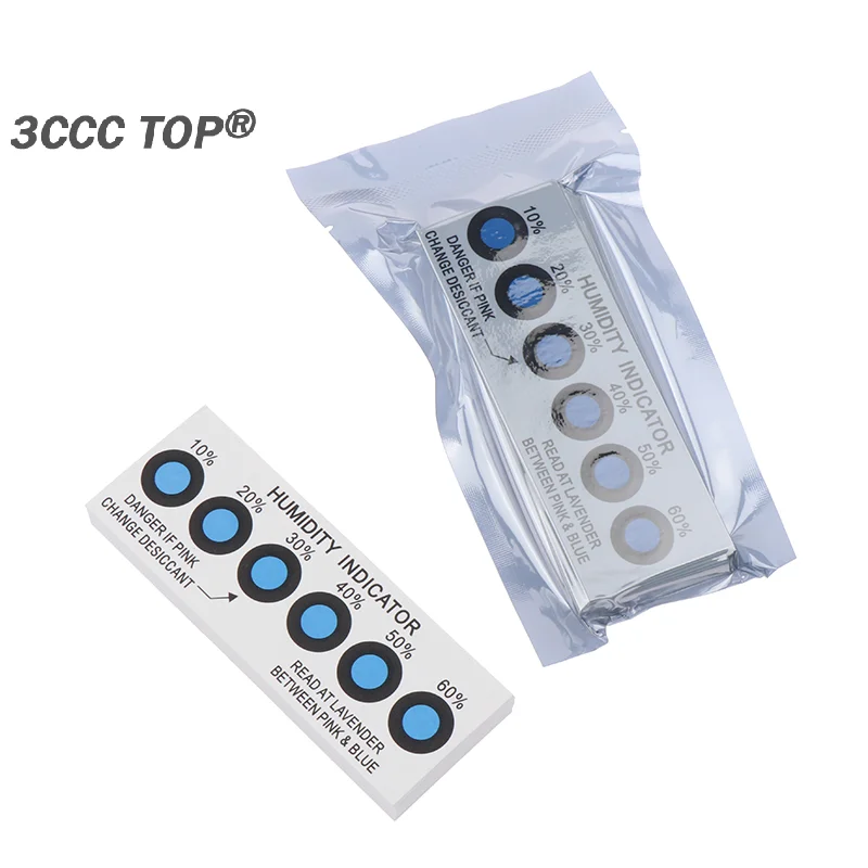 

50PCS Humidity Indicator Card For Testing Humidity In Closed Containers10%-60% Test Paper Card Blue Six-point Humidity Card