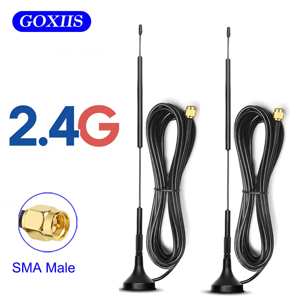 2PCS 2.4GHz WIFi antenna 12dbi 2400-2500MHz wireless router SMA omnidirectional high gain wifi antenna