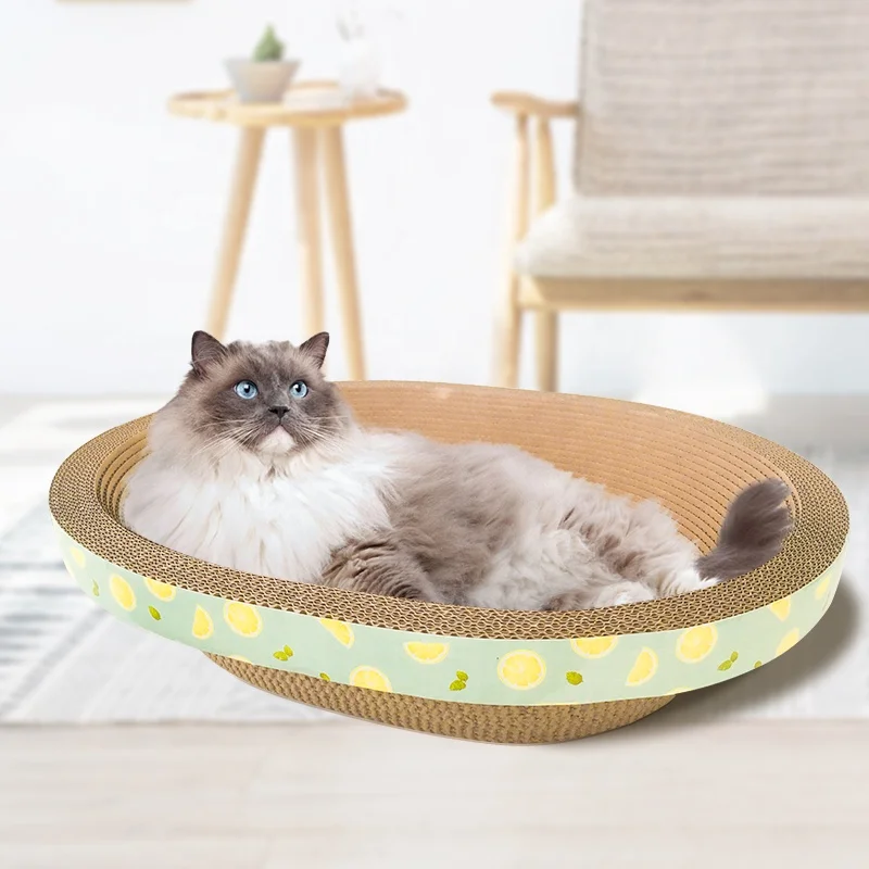 Cat Toilet Cardboard Cat Litter Box scratching bed scratcher with catnip free