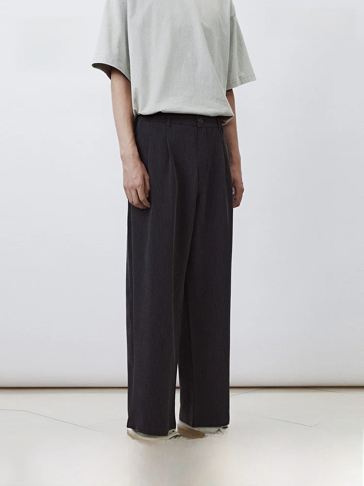 

Мужские повседневные брюки H&M свободного кроя с прямыми штанинами, весенняя коллекция, удобные, дышащие, из смесового полиэстера, для ежедневной носки и поездок на работу