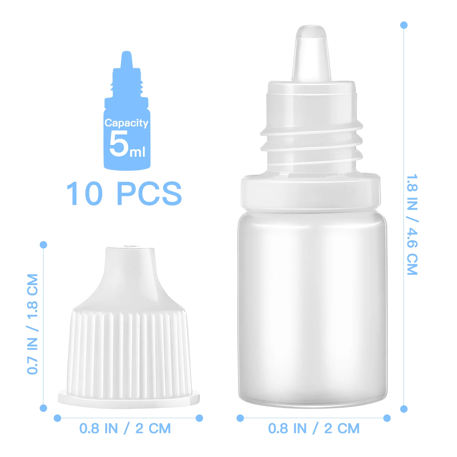 10 Pcs Empty Bottles Small for Liquids Dispenser Applicator Squeeze Eye Dropper Filling