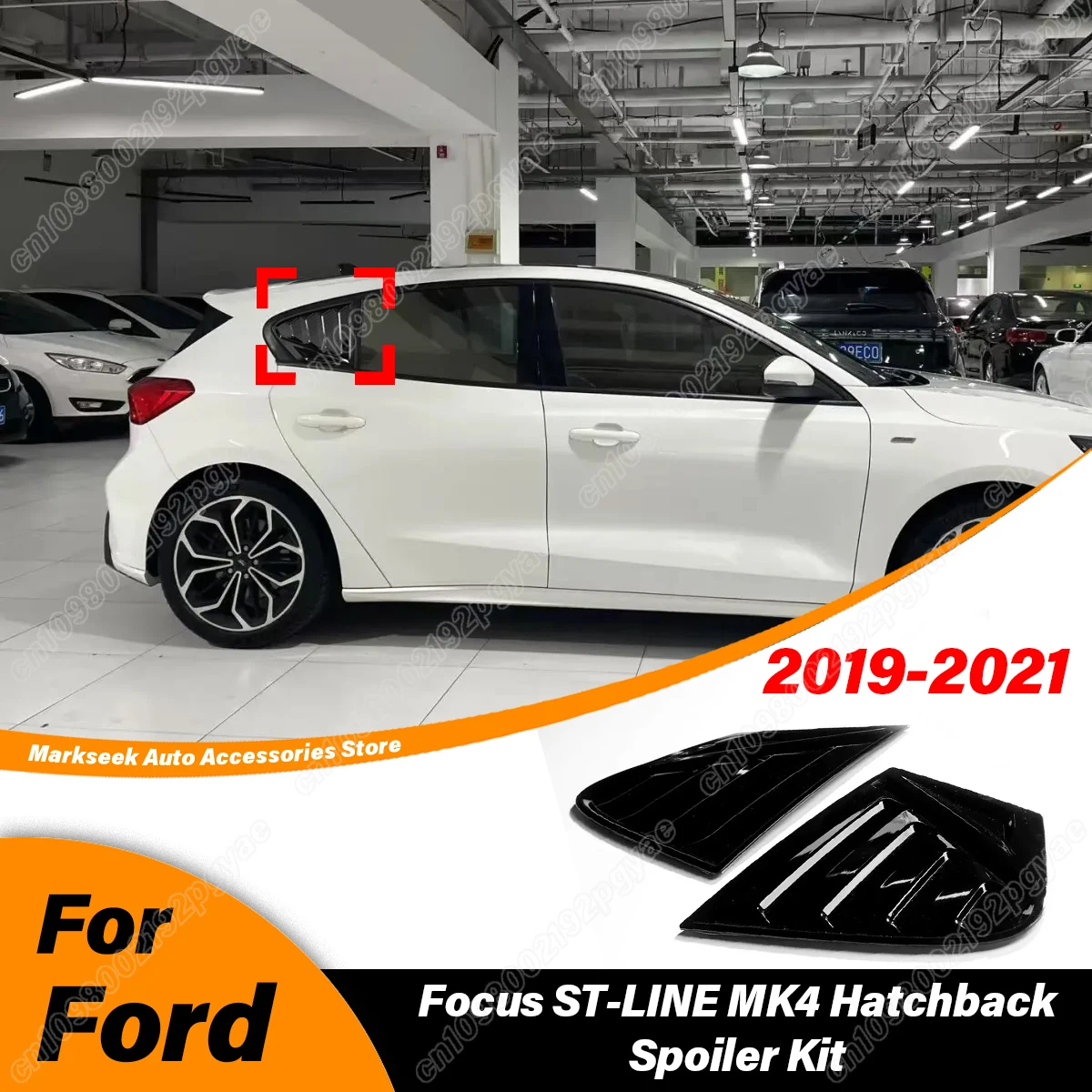 For Ford Focus ST-LINE MK4 Hatchback 2019 2020 2021 Automobile Tail Triangle Blinds Covering Body Side Window Ventilation Kit