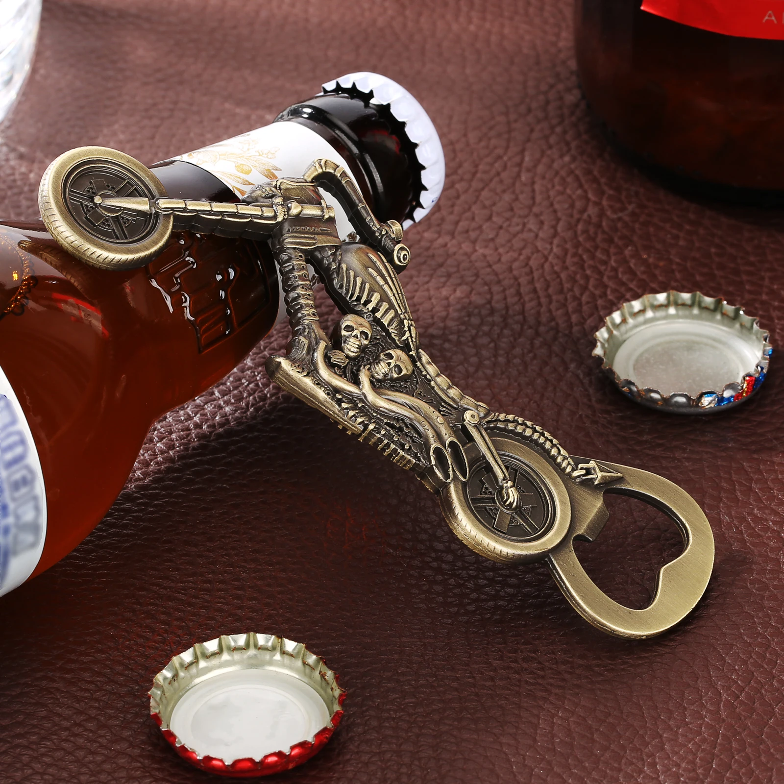

LKKCHER Skull Motorbike Beer Bottle Opener Luxury Gift Set for Men Cool Motorcycle Bottle Beer Gadget Accessories Kitchen Tools