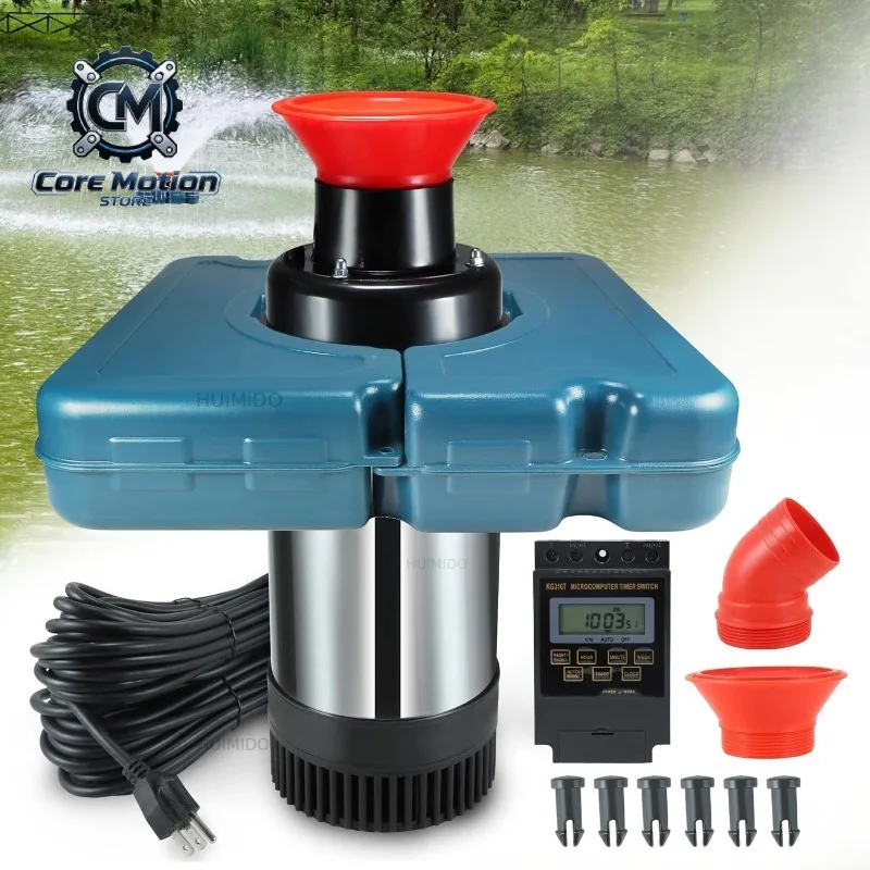 Electric Floating Fountain Pond Aerator Stainless Steel Body Water Spray Pump For Fish Shrimp Crab Aquaculture Farming Use