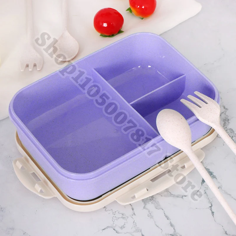 صندوق غداء للأطفال من KPop Demon Hunters مع ملعقة شوكة للفتيات صندوق غداء بلاستيكي محمول للأطفال هدية لطيفة على شكل رسوم متحركة للطعام والفواكه