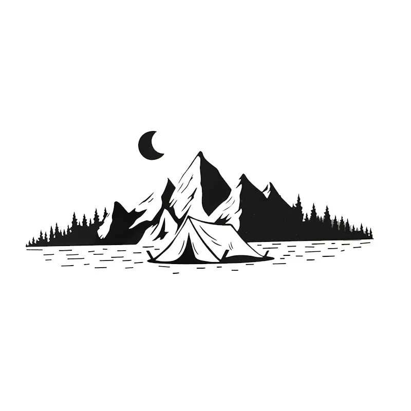 Naklejka samochodowa Gorąca sprzedaż Camping Travel Mountains Moon Naklejka winylowa Naklejka samochodowa