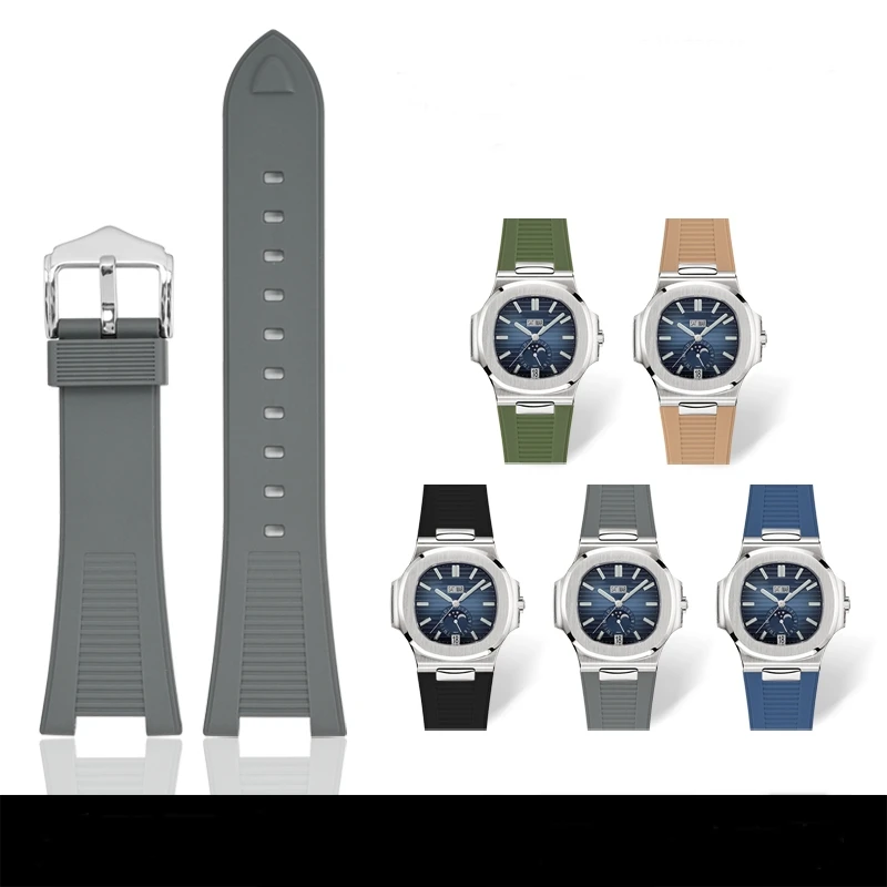 For Patek Philippe Nautilus 5711 5712 5726 5980 Watch Strap silicone wristband rubber ban man women bracelet  25mmX12mm