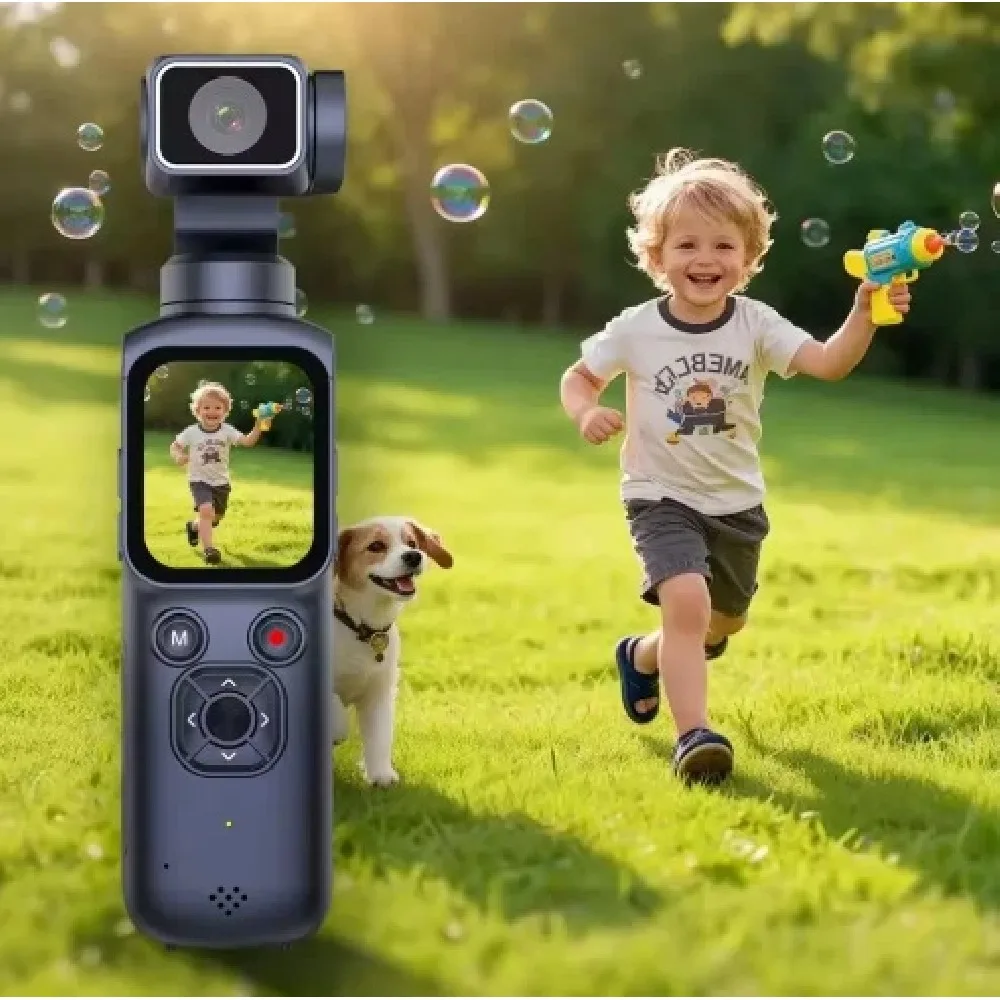 4K Camcorder 330° Gimbal Pocket Camera 1.72 Inch Touch Screen 75MP Pocket Digital WiFi Sports Cam