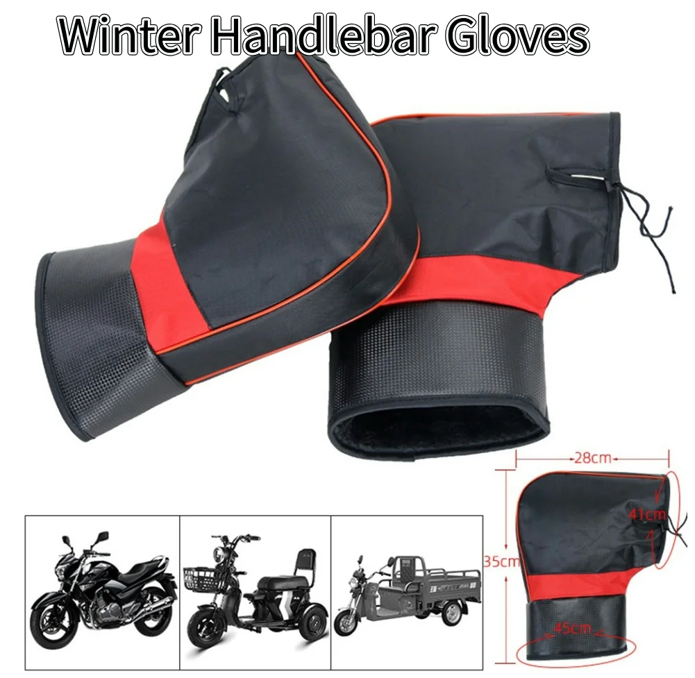 

Motorcycle Handlebar Gloves Scooter Bar Cycling Gloves Coldproof Handlebar Mittens Soft Bar Warmer Covers for Motorcycle Scooter