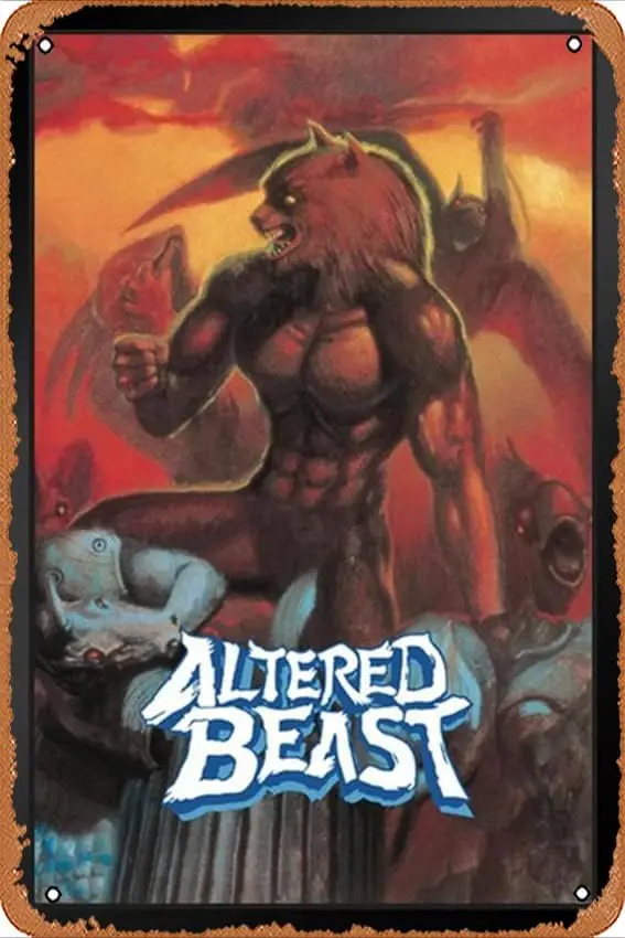 1P,Metal Poster Retro Tin Sign Altered Beast Sega Classic Video Game Poster 8x12 INCH