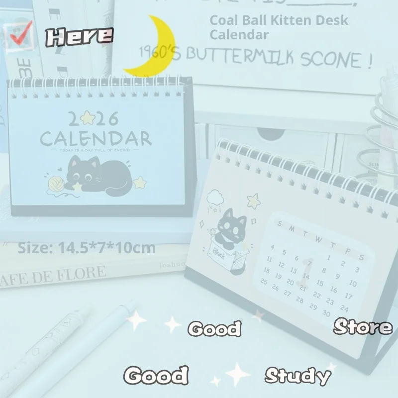 

1 шт. 2026 год лошади мини-календарь милый кот узор календарь настольный декор украшения креативный портативный дорожный календарь