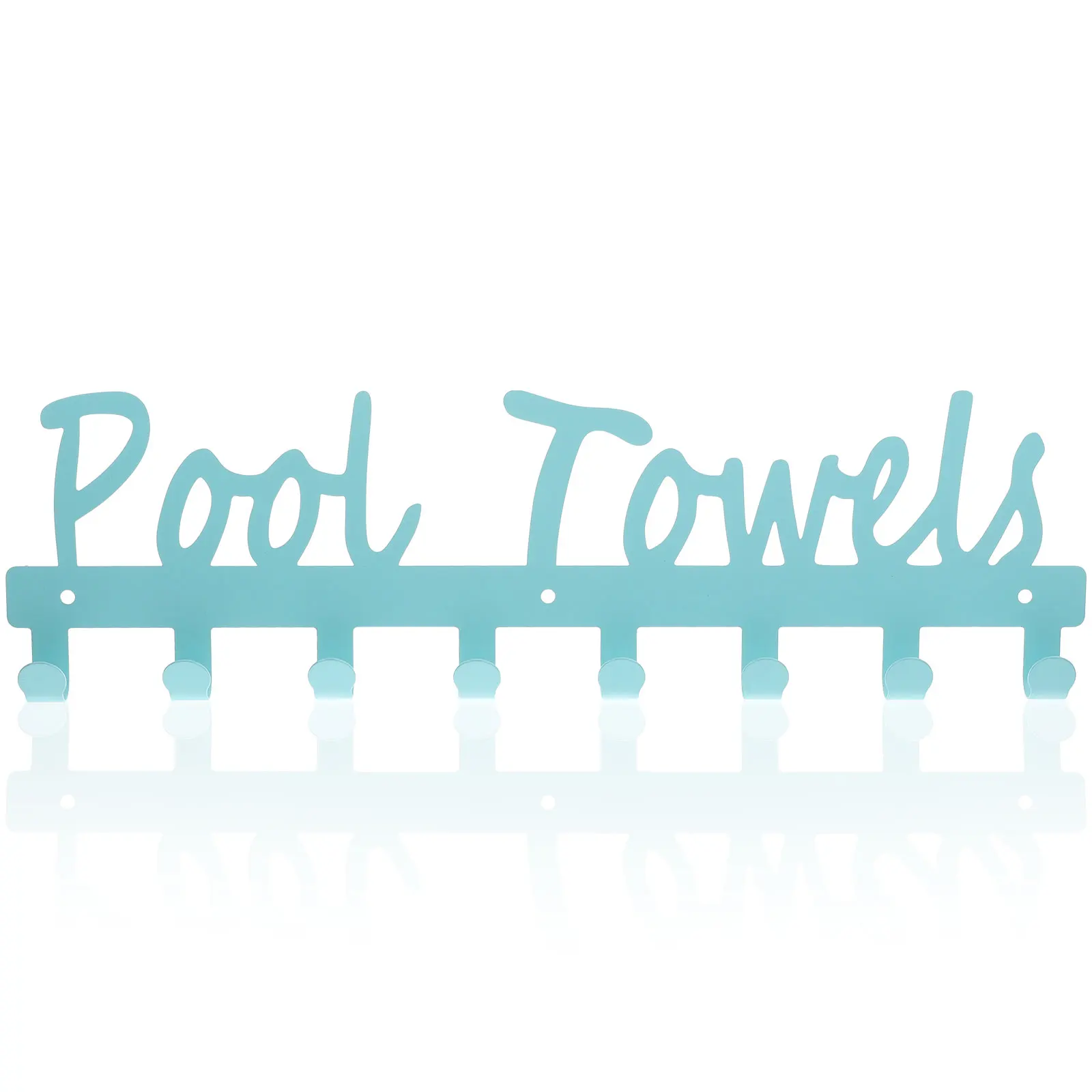 

Pool Towel Hooks Clothes Hooks Blue 40x12 Metal Nail Free Wall Mount Outdoor Bathrobe Storage Organizer