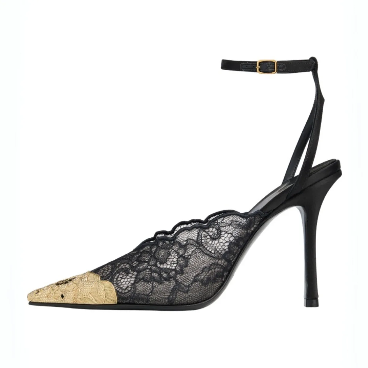 Kiva - Lace Embroidery Metal Pointed Heels Pink detail 13