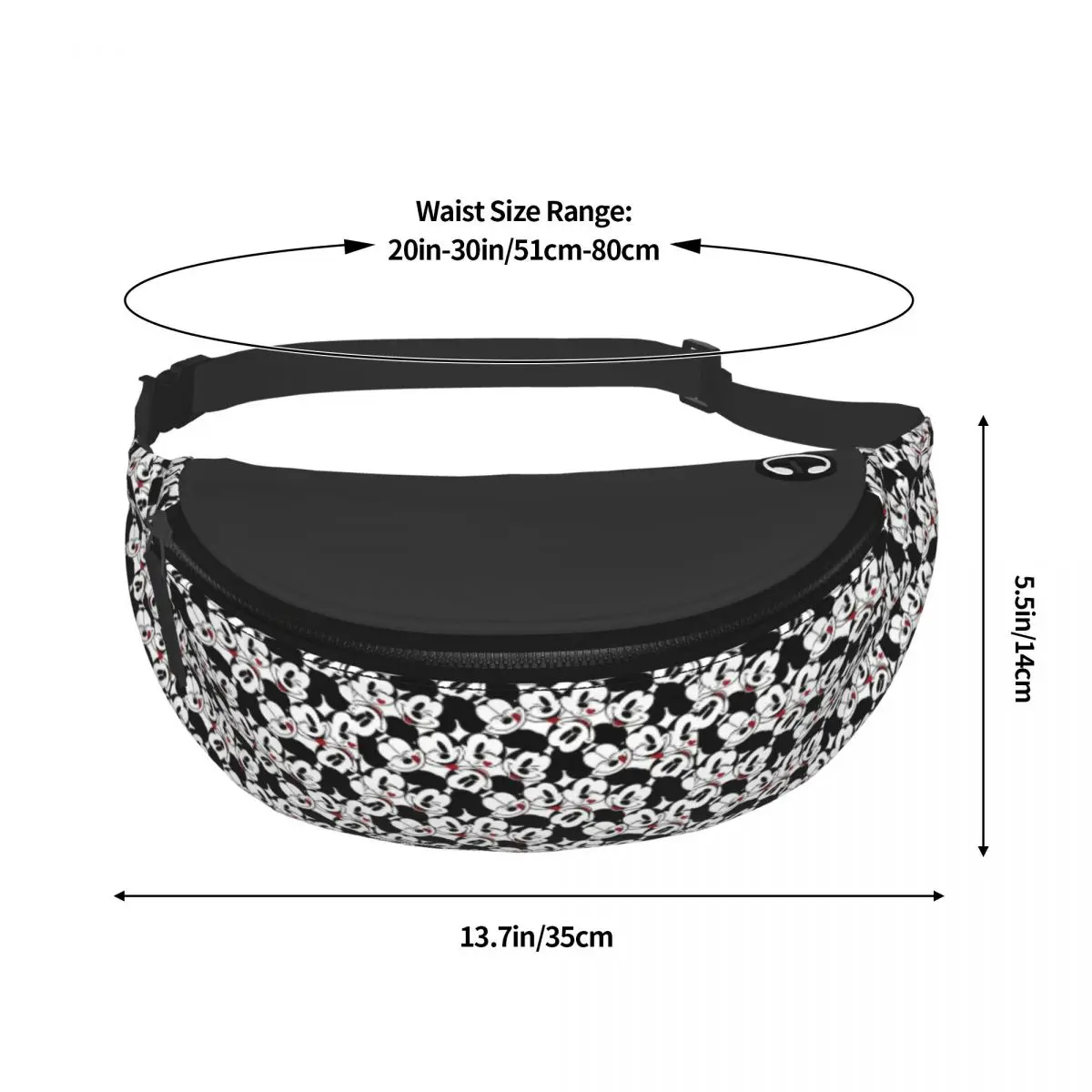 Custom Mickey Mouse Cartoon Anime Fanny Pack Men Women Fashion Crossbody Waist Bag for Travel Cycling Phone Money Pouch