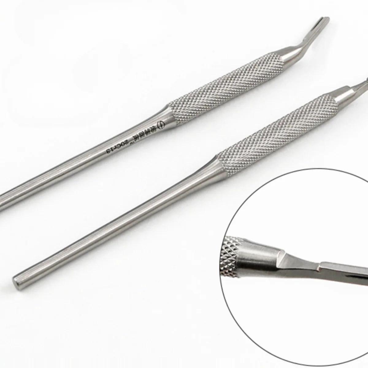 Stainless Steel Durable Non Slip Round Scalpel Handle Surgical Scalpel Handle  10-19 Size Blades