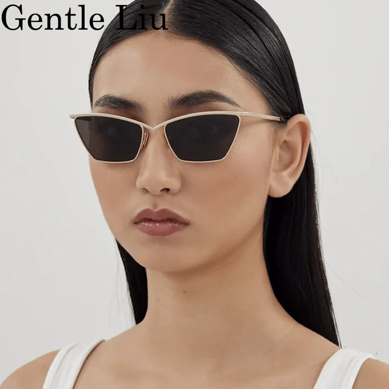 

Square Metal Frame Sunglasses Women 2024 Luxury Brand Retro Punk Cat Eyes Fashion Sun Glasses Men Travel Unisex Shades Eyewear