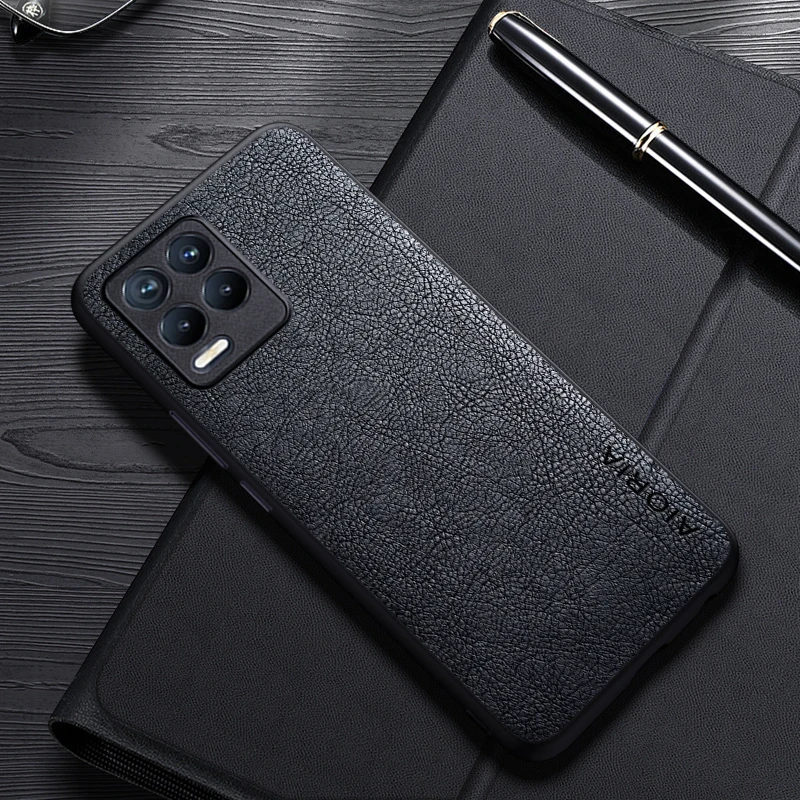 Case For Realme 8 Pro 8S Q3i V13 4G 5G Simple Design Luxury Leather Business Cover For Realme 8i Case