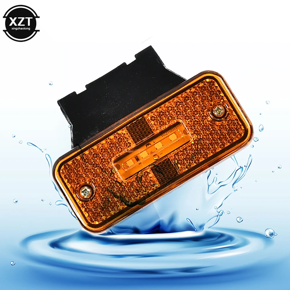 24V 4 LED Car Truck Side Marker Light Bracket Turn Signal Clearance Warning Tail Lamp RV Trailer Lorry Pickup Boat Caravan