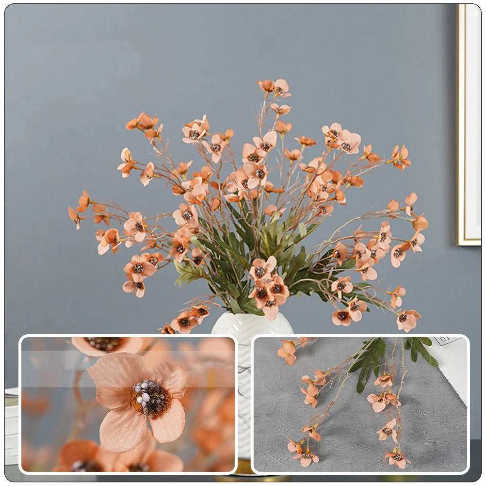 

4pcs Artificial Wintersweet Flowers Simulation Bunches Lifelike Fake Red For Home Decor Vase Arrangement Diy Table Centerpiece