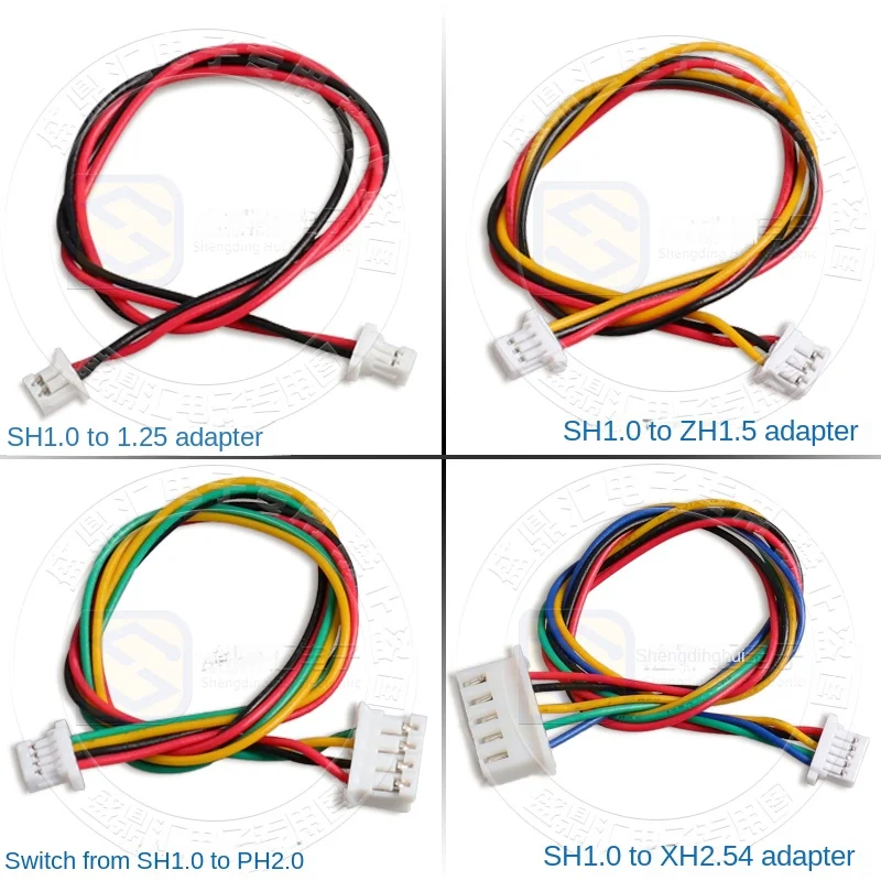 5Pcs Sh1.0 to 1.25 to Gh1.25 to Zh1.5 to Ph2.0 to Xh2.54 Adapter Cable Conversion Wire Terminal Wire Connecting line cable 2-6P