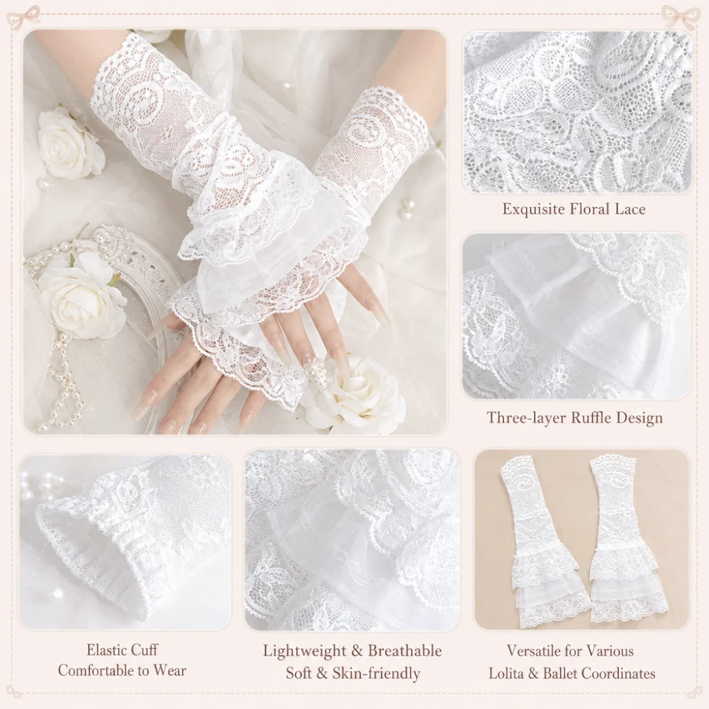 ปลอกแขนจีบระบายแบบถอดได้ 3 ชั้ - Fingerless Glove Knit บทวิจารณ์และราคา