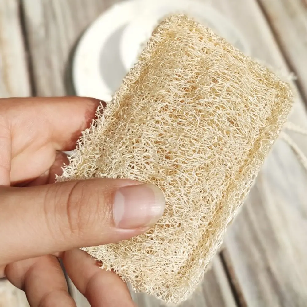New Natural Loofah Dishwashing Brush Double-sided Easy To Clean Dishwashing Cloth Quick Drying Nonstick Loofah Cleaning Brush