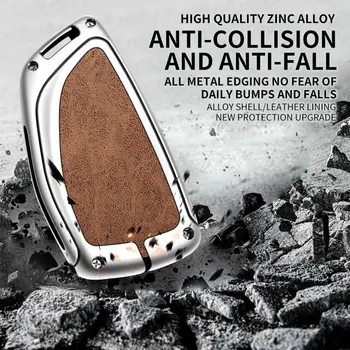 適用於雪佛蘭 Tahoe、Suburban、GMC Yukon 和別克 ENVISION S Plus Avenir 2020-2023 年的鋅合金皮革汽車鑰匙套 8 最佳銷售 別克昂科威 - №8