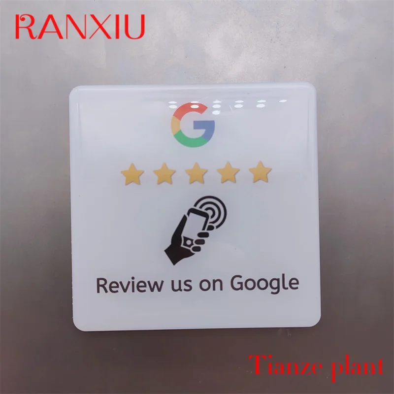 Google Review Card Nfc Ntag213 215 216 Epoxy/Pvc Sticker Raamlabel/Tafellabel Voor Yelp Tripadvisor Restaurant/Hotel/Afhalen