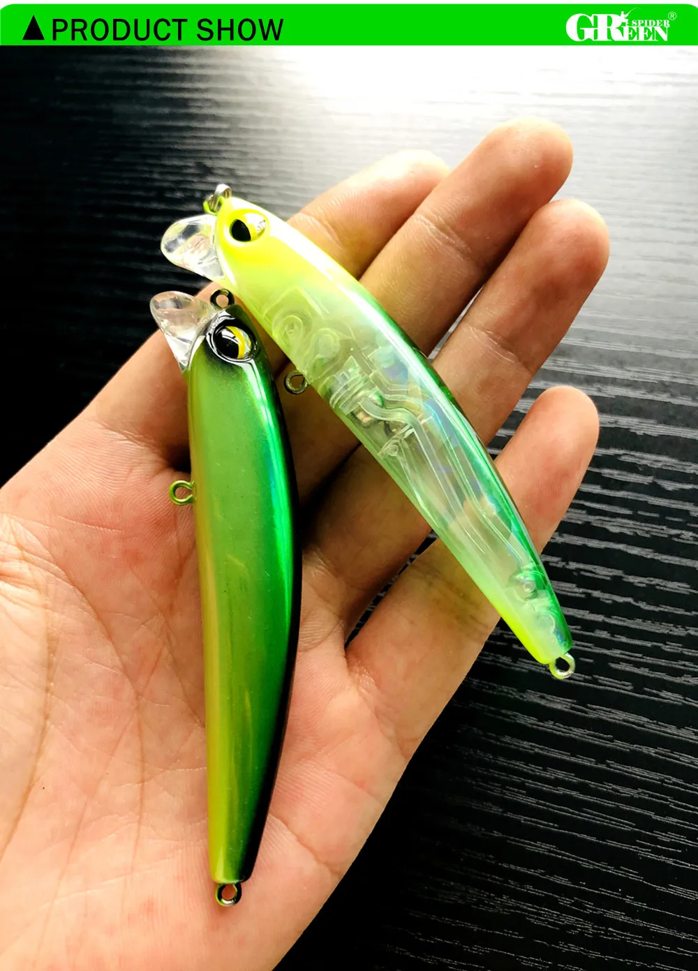 GREENSPIDER 90mm 12g Wolfram Gewicht System Top Angeln Lockt Minnow Kurbel Wobbler Qualität Angelgerät Haken Für Angeln – Detail 10