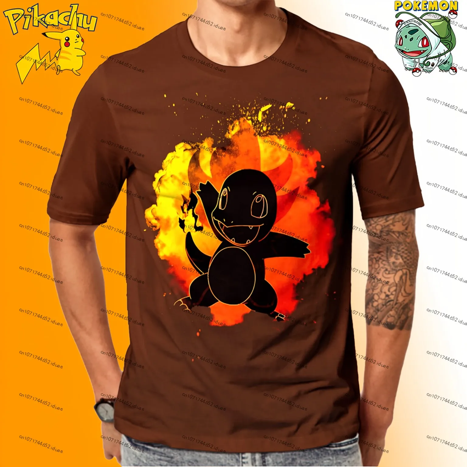 New Men's Pokemon Print T-Shirts Unisex Y2k T-shirt Harajuku Style Streetwear Man Clothes Oversize Anime Short Sleeve Summer Top view 3