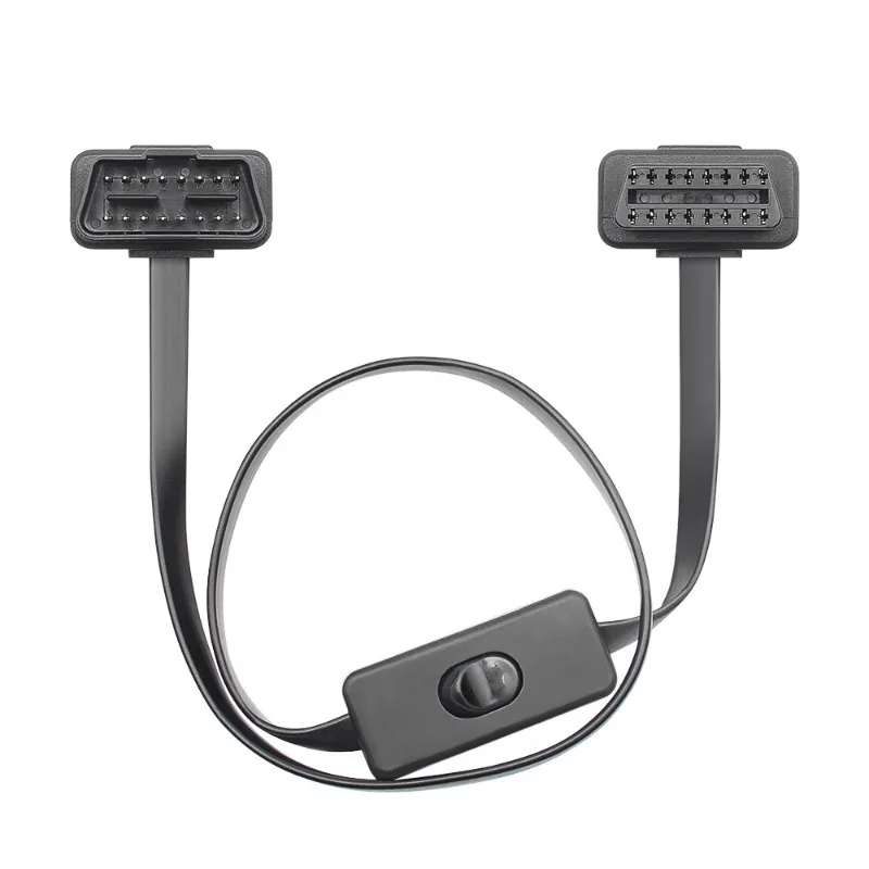 

16 Pin With On/Off Switch Male to Female OBD2 Extension Cable 60cm Diagnostic Adapter Convenient OBD2 Scanners Car Devices Tools