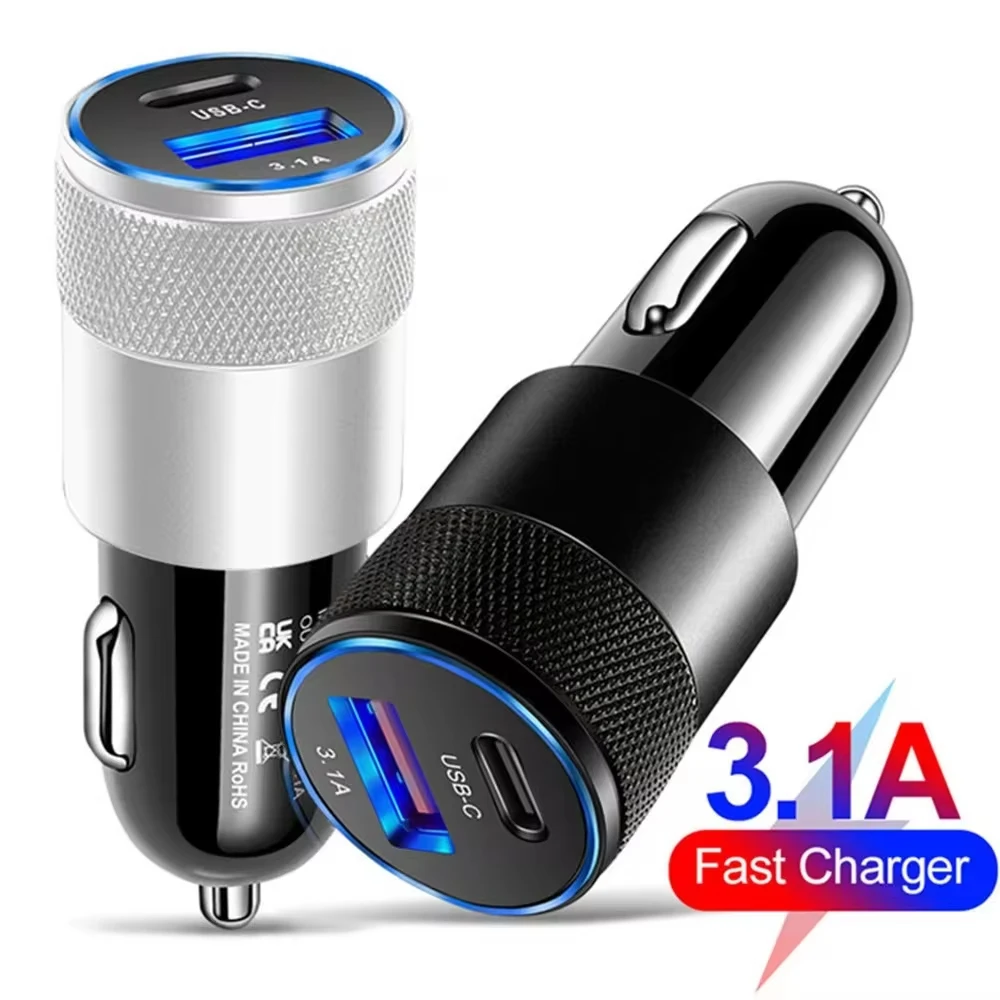 3,1 EINE USB PD Auto Ladegerät Typ C Schnelle Lade Auto Telefon Adapter Für iPhone Xiaomi Huawei Auto Zigarette Leichter schnelle Ladegerät