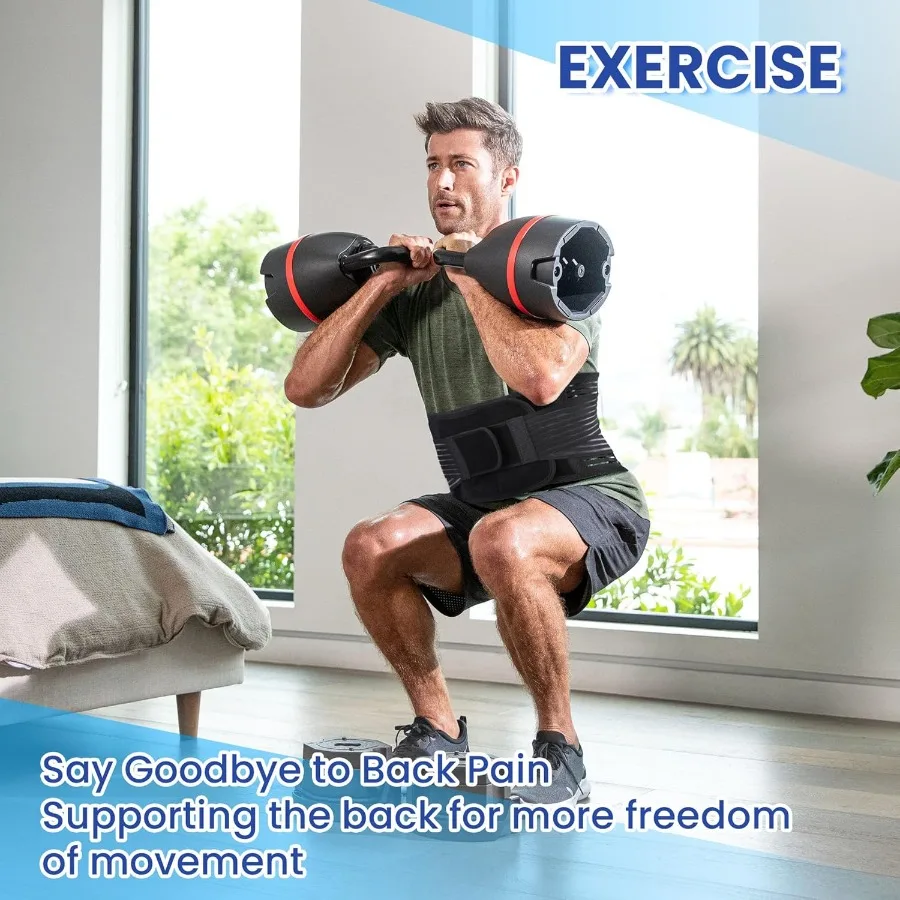 Back Brace for Lower Back Pain Men and WomenLumbar Support Herniated Disc Sciatica Arthritis Mild to Moderate Muscle Spasm Stra