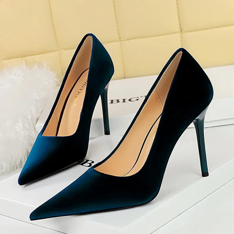 BIGTREE Sexy Fashion Pumps Wedding Elegant Women\'s Thin Heels Pointed Single Party Shoes Zapatillas De Mujer