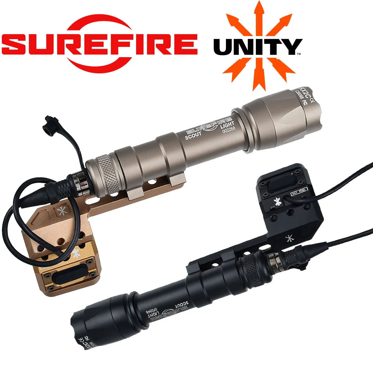 Lampe torche tactique SureFire M600 M600C M300 pour airsoft, chasse et reconnaissance, avec adaptateur de montage UNITY FUSION LightWing et interrupteur