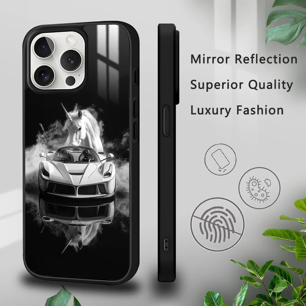 Luxury Car F-Ferrari  Design Phone Case For iPhone 16 15 14 13 12 11 Pro Xs Max Mini Plus Celulares Hard Funda