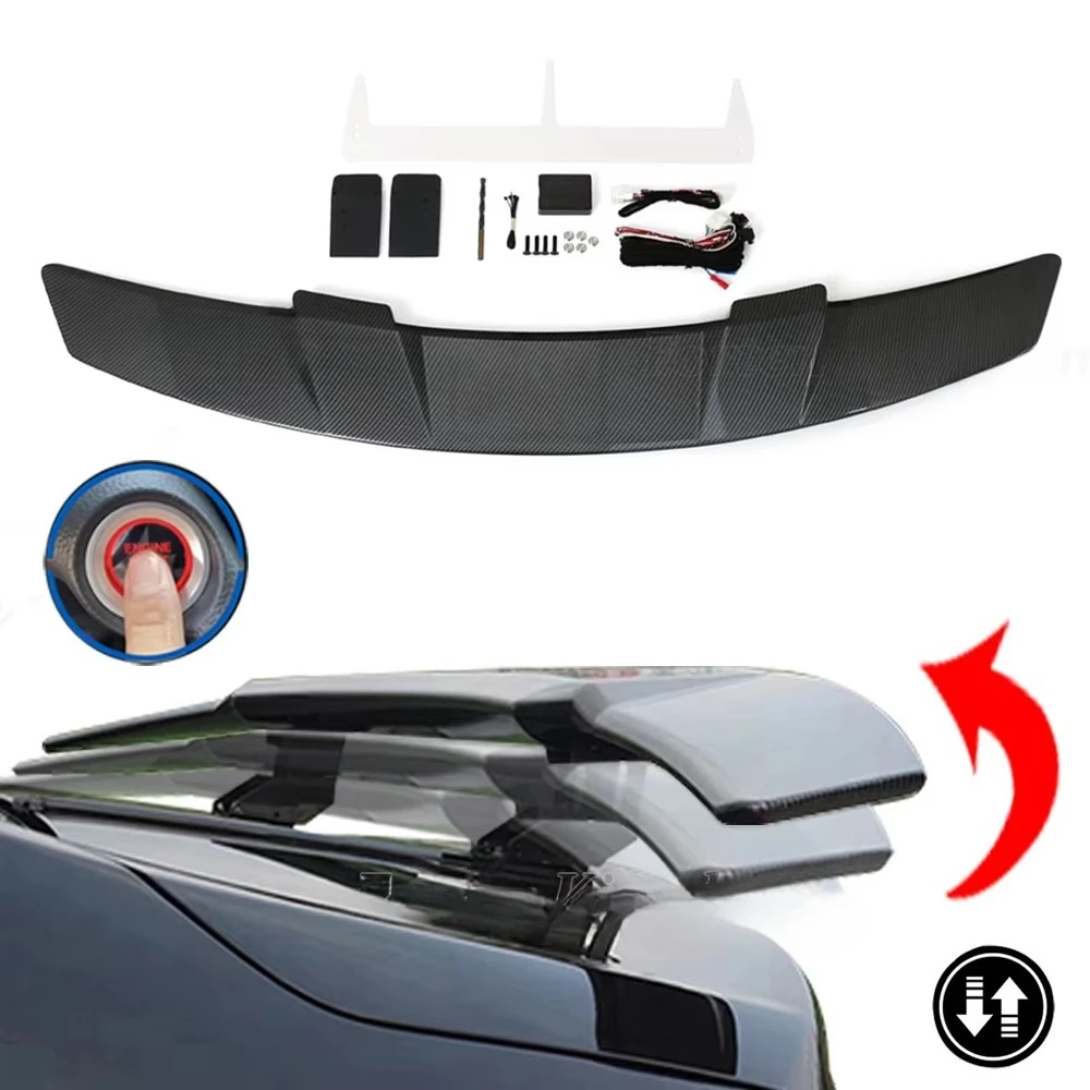 

FIber Spoiler Automatic up Down Universal Rear Trunk Tail Boot Car Spoiler Wing for Sedan Coupe Engine Remote Key Controlcustom