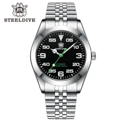 STEELDIVE-Relógio de mergulho automático masculino, caixa de aço inoxidável, azul luminoso, 300M impermeável, BGW9, NH35, SD1934K, 39mm