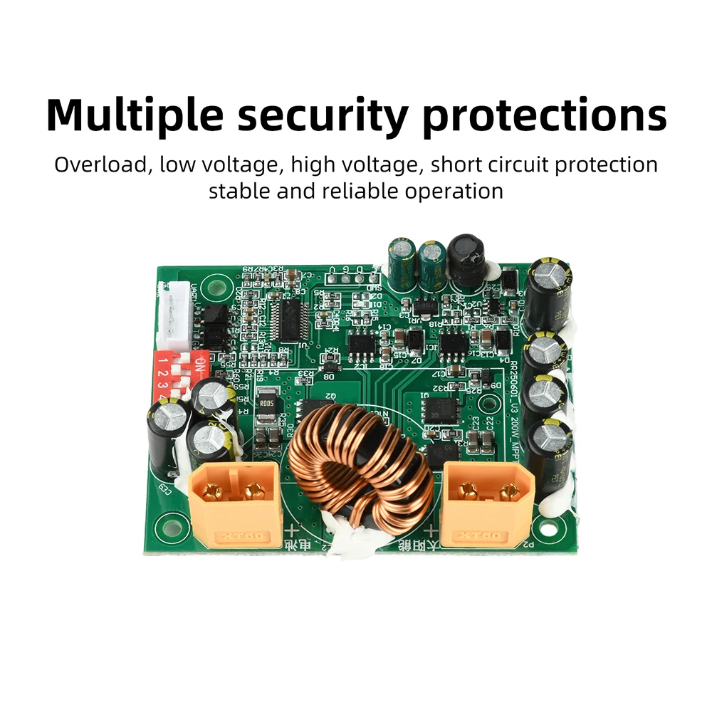 100W Solar-Controller mit Maximum Power Point Tracking (MPPT) und intelligenter Leistungsverfolgung für 12V/24V-Energiespeichersysteme, DIP-Schalter für – Detail 11