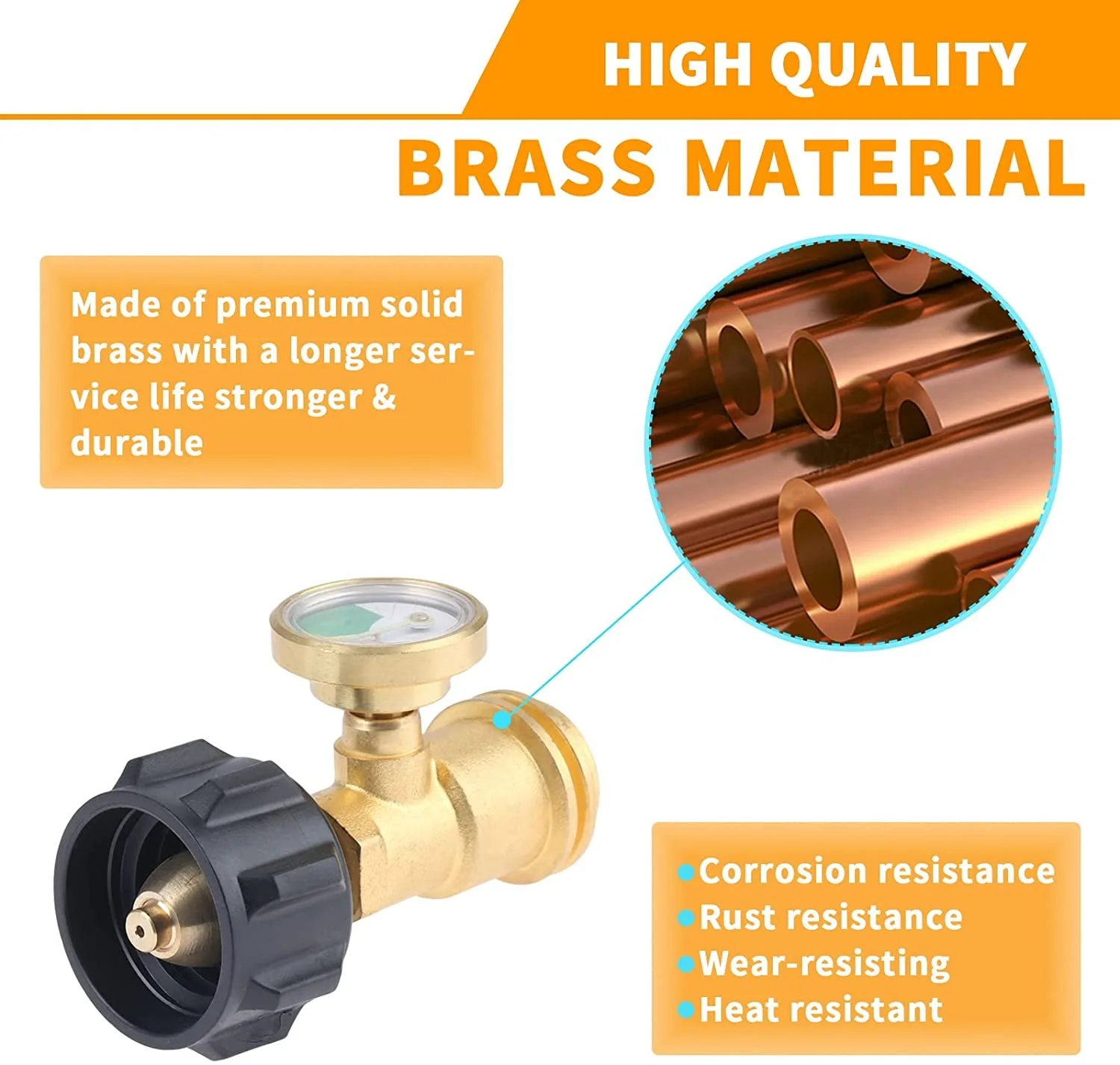 Латунный измерительный прибор для бензобака, пропана, индикатор уровня газа, детектор утечки, барбекю, газовый гриль