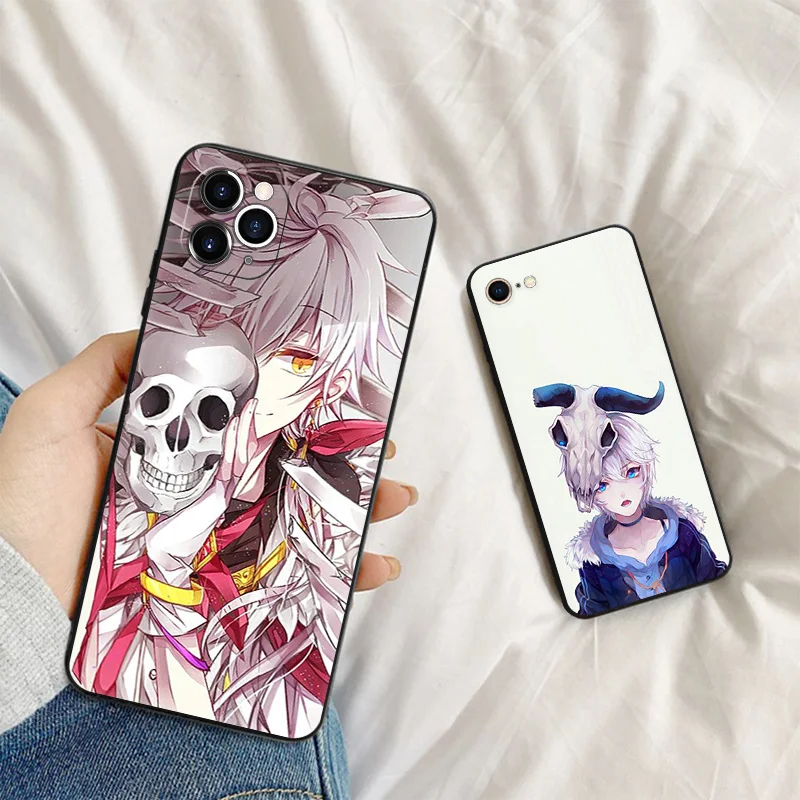 Silicone Black Phone Cases for iphone 16 Pro Max 7 8 14 15 Plus SE XR 11 12 13 Mini 15Pro D. GRAY MAN Anime Soft Cover