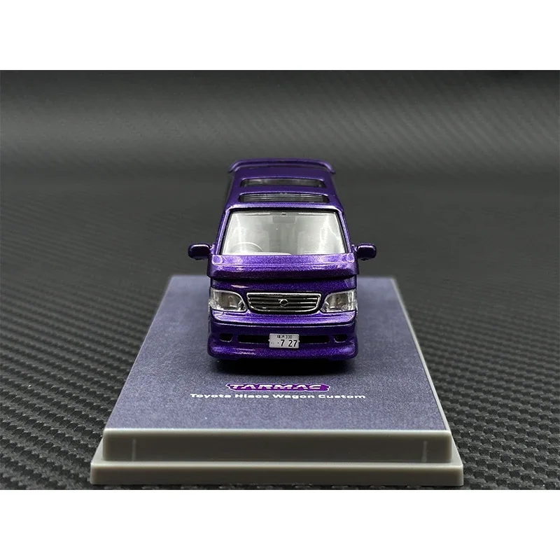 In Stock Tarmac Works 1:64 Hiace Wagon Custom Purple Diecast Diorama Car Model Collection Toys TW