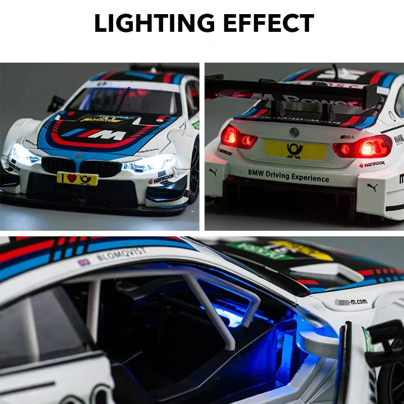 1:24 BMW M4 DTM M6 BMW CSL Racing Car Free Wheeling High Light Sport Racing Car Model Toy Diecast Metal Alloy Miniature Replica