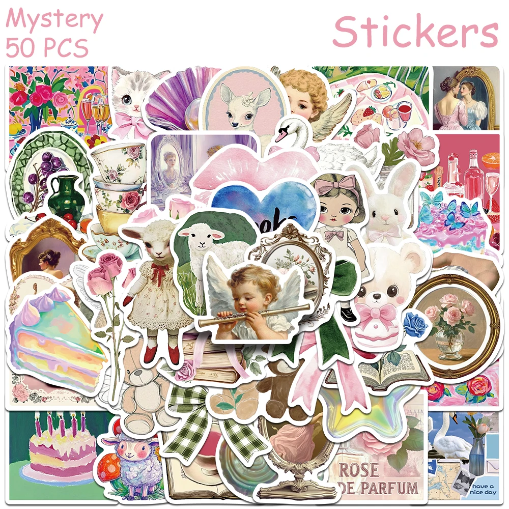 

50pcs Cartoon Mystery Stickers Decals For Phone Laptop Suitcase Scrapbook Refrigerator DIY Aesthetic Stickers Kids Toys Gifts