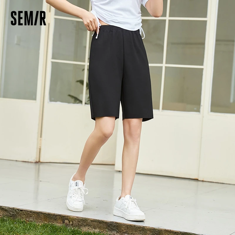 SEMIR Casual Pants Women Elastic Waist Basic Shorts Temperament Five-Point Pants 2022 Summer New Solid Color Summer Clothes Lazy