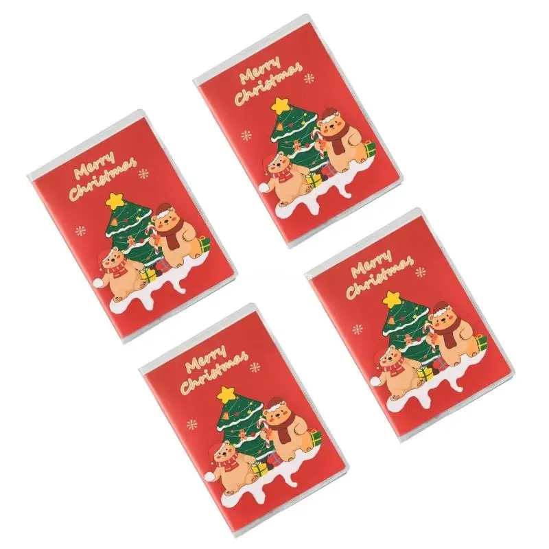 4Pcs Christmas Themed Notebooks 128Pages Lined Pocket Notepads Small Journal Dropship