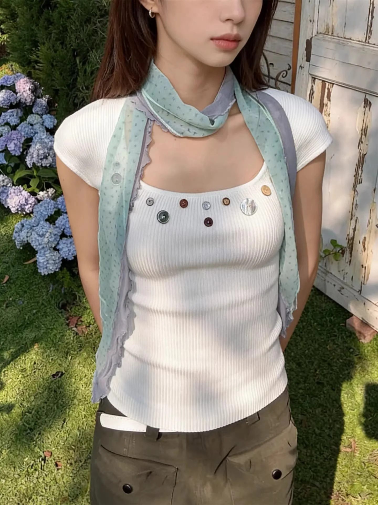 

Korean Style Spring Short Sleeve Shiny Sequin Women's Top Design Sensation Short T-Shirt Korean Fashion Spring 2026